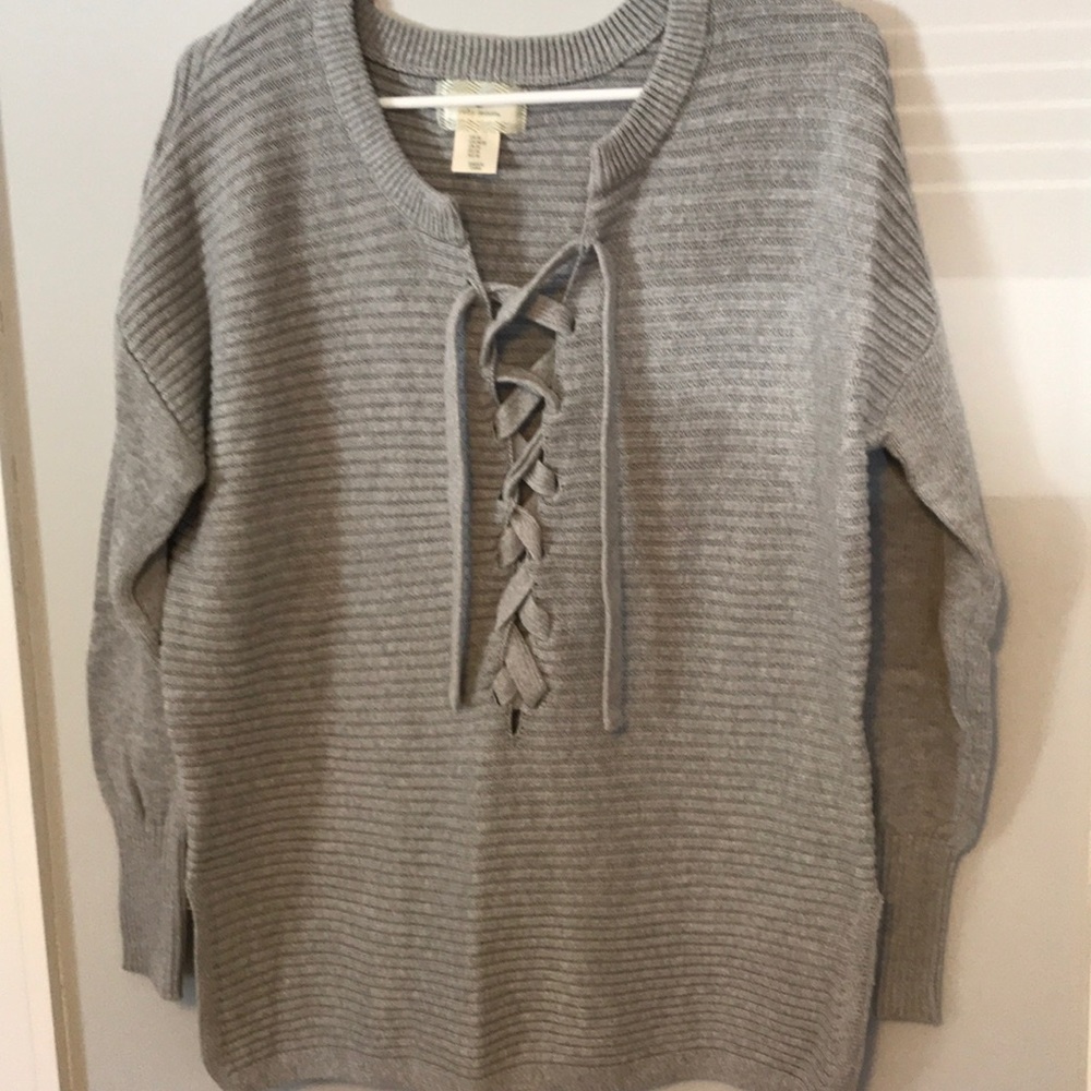 NEVER WORN grey tie up sweatet